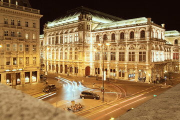 Fototapeta na wymiar Vienna Austria Building Night Architecture