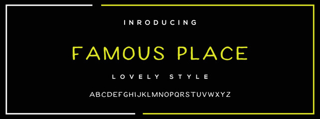 FAMOUS Sports minimal tech font letter set. Luxury vector typeface for company. Modern gaming fonts logo design.