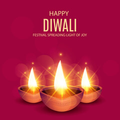 Happy diwali background with decorative background