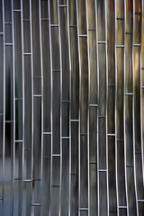 Side view of an organically shaped layered steel structure