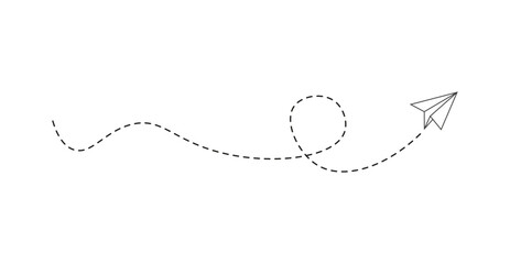 Dashed line paper airplane route