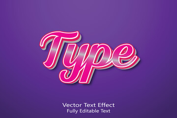 Type 3d editable vector text effect