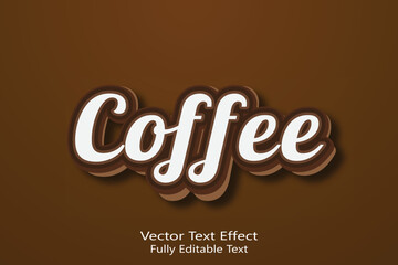 Coffee 3d editable vector text effect
