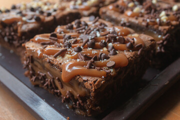 Chocolate brownie, delicious dessert