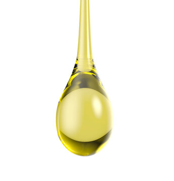 Oil drop isolate, transparent background. 3D rendering