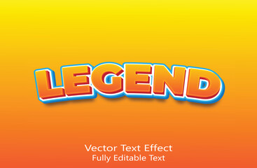 Legend 3d editable vector text effect