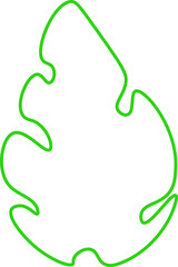 monstera leaf vector design illustration isolated on transparent background