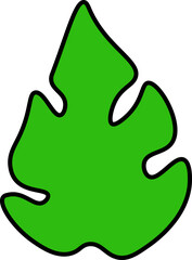 monstera leaf vector design illustration isolated on transparent background