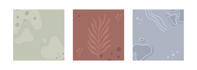 Vector abstract backgrounds with floral and organic elements. Texture design suitable for social media posts, mobile apps, banners design.