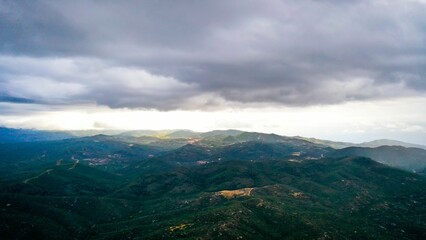 View of the mountains on a cloudy day