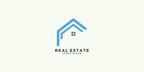 Fototapeta premium real estate logo design with modern creative premium vector