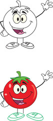 hand skech tomato vector illiusration