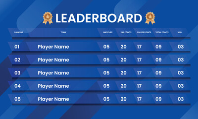 creative leaderboard design, game leaderboard vector. abstract colorful game leaderboard