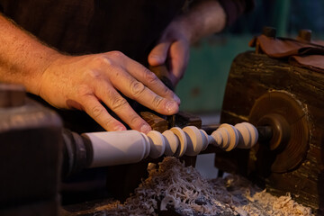 vintage woodworker at work