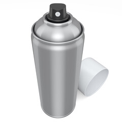 Can of spray paint isolated on white background. Spray bottle and dispenser