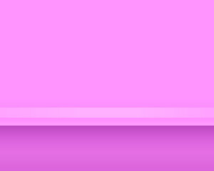 Obraz premium Pink shop shelf on wall background or texture. Minimal 3d shelf