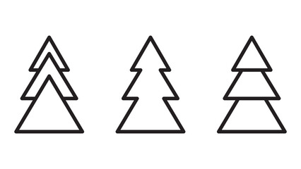 Christmas tree set. Vector illustration