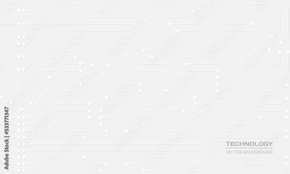 Poster abstract circuit board digital technology futuristic white concept background. electronic hi tech mo