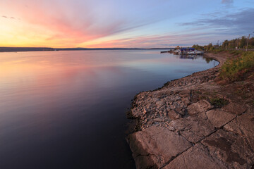 sunset over the river