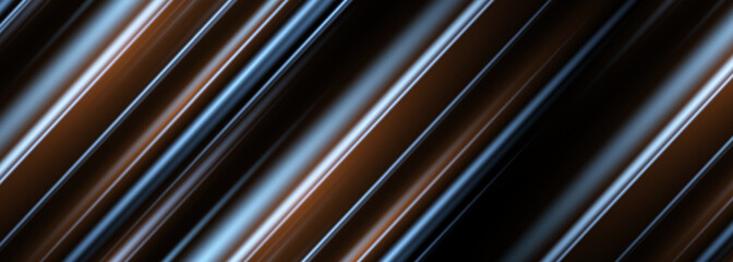 Vector 3D brown and blue stripes wide abstract background. Three-dimensional render illustration. Premium abstract background. Vector illustration