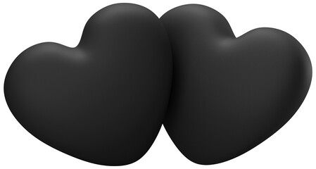 two heart 3d render isolated