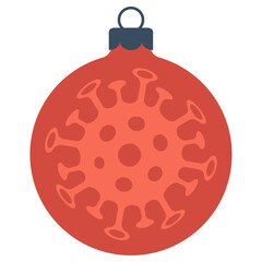 christmas ball coronavirus icon