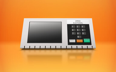 The electronic ballot box with numeric keypad. Buttons with braille font.
