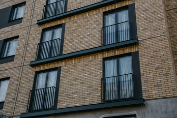 stylish modern designer apartment buildings in multiple colors