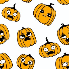 Halloween seamless pumpkins pattern for fabrics and wrapping paper and clothes print