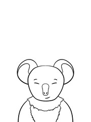 Koala cartoon for coloring book