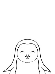 Penguin cartoon for coloring book