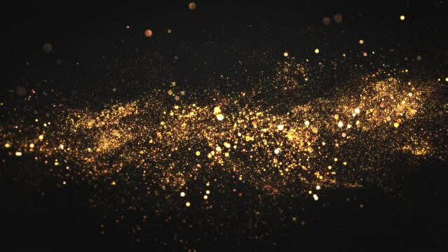 Golden Glitter Particles Loop Background V04