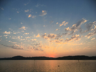 sunset over the river