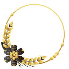 circle flower vintage frame design