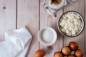 ingredients for making cottage cheese pancakes