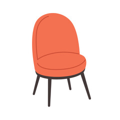 Cozy modern comfortable armchair in hygge style. Furniture for living room. Hand drawn vector illustration