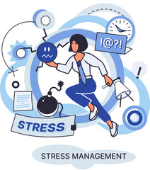 Stress management abstract metaphor, pressure control, depression, emotional tension, mental health management, physical and psychological stress. Way to lead an active, productive and fulfilling life