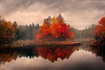 Herbstbäume am See © William