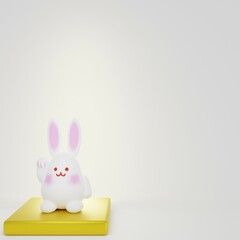 Beckoning Rabbit Figurin - 