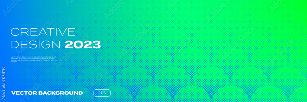 Aufkleber Color gradient background, geometric halftone pattern, vector abstract trendy line graphic design. Simple minimal elements in halftone color gradient, modern pattern backgrounds