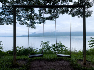 View of the swing in the evening 