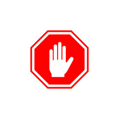 Stop icon vector for web and mobile app. stop road sign. hand stop sign and symbol. Do not enter stop red sign with hand