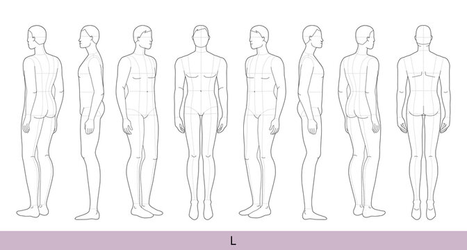 Sketch of male and female body. Models. Front view. Template of male and  female body for drawing clothes. You can print and draw directly on sketches.  Fashion Illustration. Stock Vector | Adobe