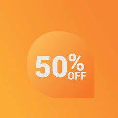 50% off Sale banner offer ad discount promotion vector banner. price discount offer. season sale promo sticker colorful background