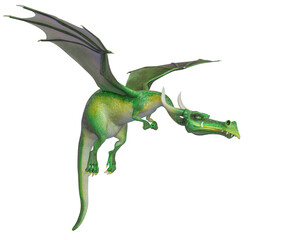 Fototapeta premium dragon cartoon just floating