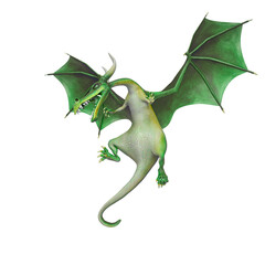 Obraz premium dragon cartoon floating in the air