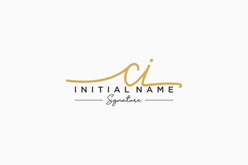 Fototapeta premium Initial CI signature logo template vector. Hand drawn Calligraphy lettering Vector illustration.