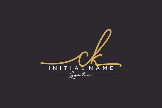 Initial CK signature logo template vector. Hand drawn Calligraphy lettering Vector illustration.