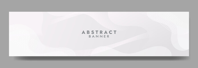 Fototapeta premium Abstract White Fluid Banner Template. Modern background design. gradient color. Dynamic Waves. Liquid shapes composition. Fit for banners