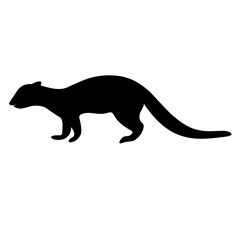 Marten silhouette vector. Forest mammal ferret icon. Isolated on a white background. Great for retro logos and animal logos